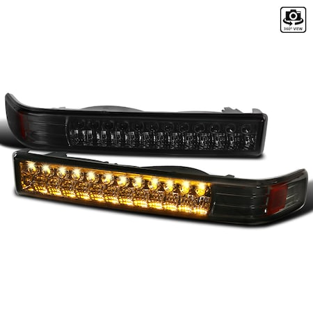 Spec-D Tuning 98-04 Chevrolet S10 Black/Amber Bumper Lights 2LB-S1098JMLED-RS